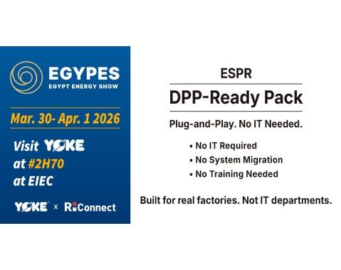 Meet YOKE at EGYPES - Egypt Energy Show 2026 and see how DPP compliance can start immediately—without complexity.